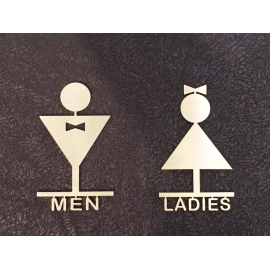 不銹鋼洗手間廁所標示牌訂製 男/女 (y15063 藝術招牌設計 鐵雕招牌系列)